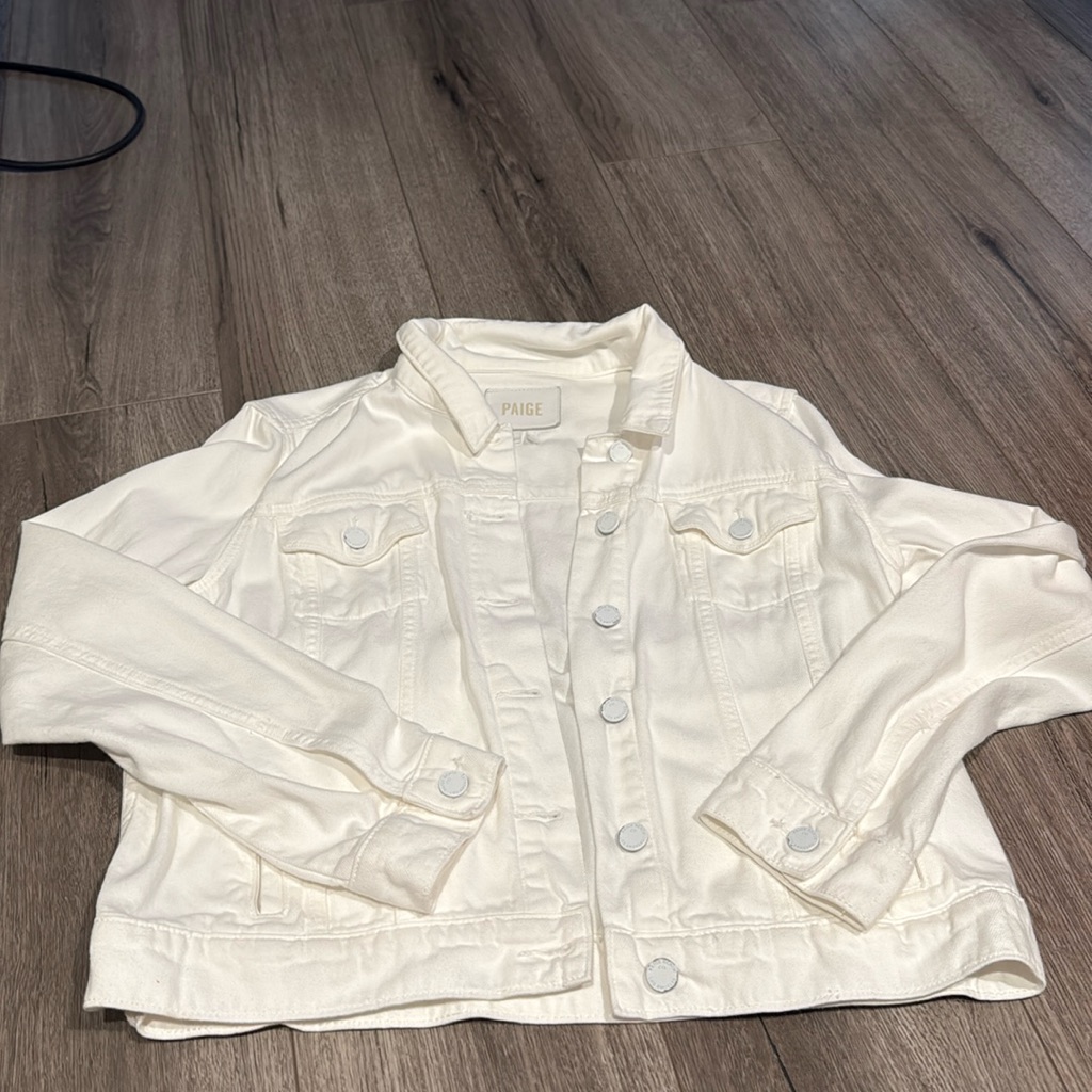Paige White Denim Jacket Size Large